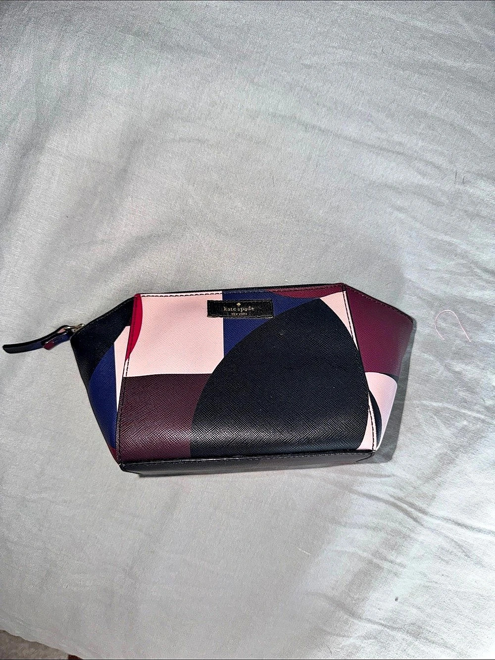 kate spade Geometric Cosmetic Pouch Pink & Black